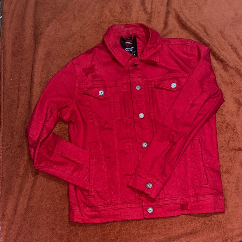 Red Jordan Craig jean jacket
